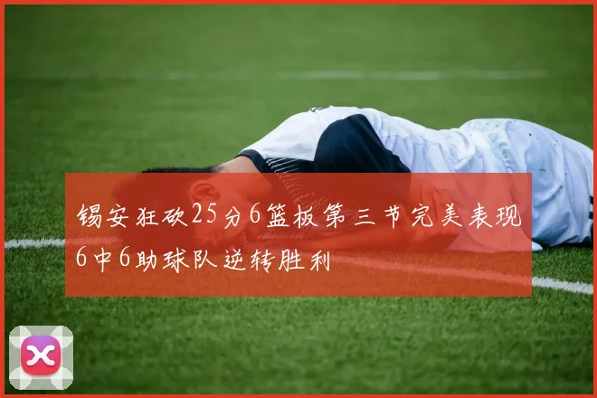 锡安狂砍25分6篮板第三节完美表现6中6助球队逆转胜利
